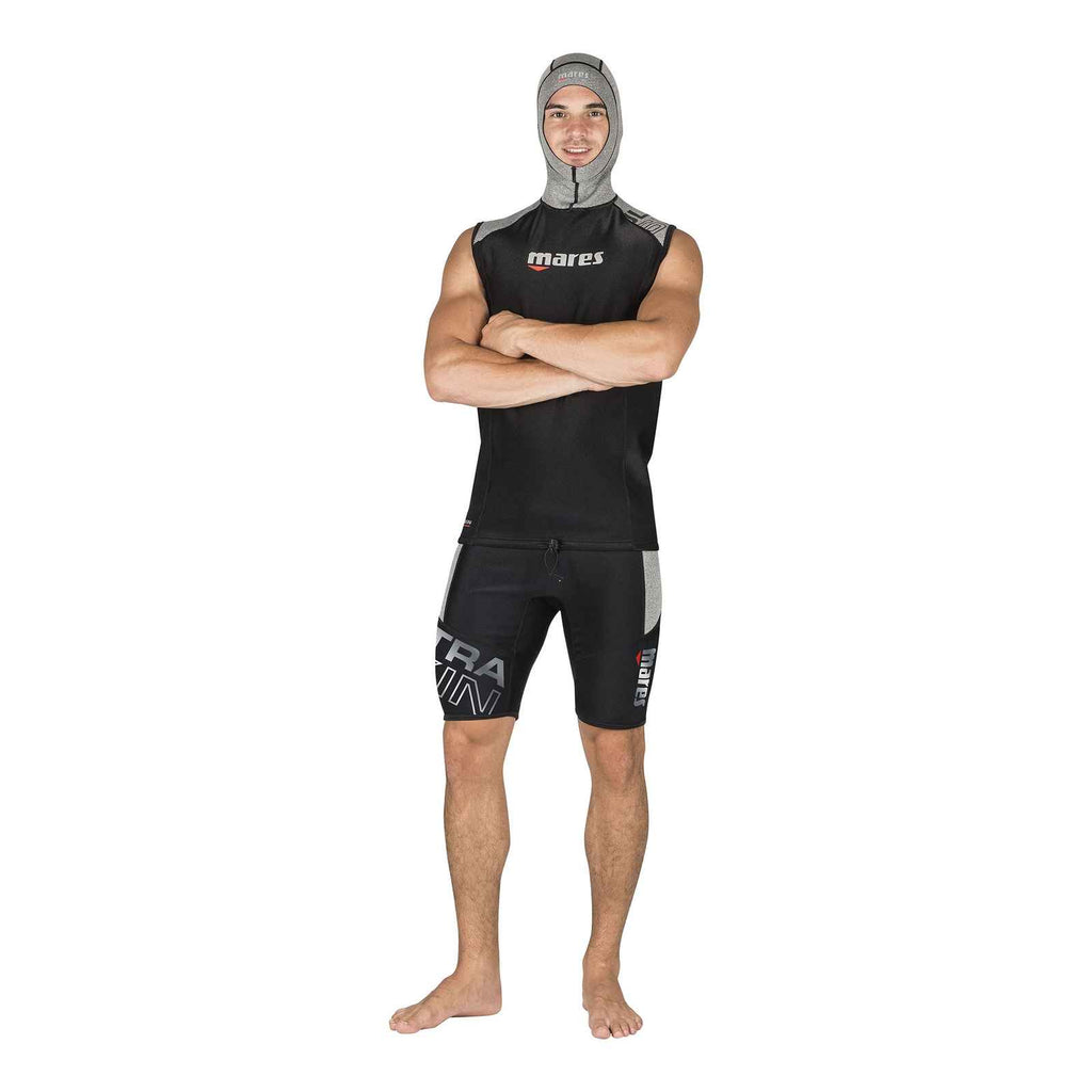 Subtraje de buceo Ultraskin sin mangas con capucha Hombre Negro-Gris S Mares 412391-S