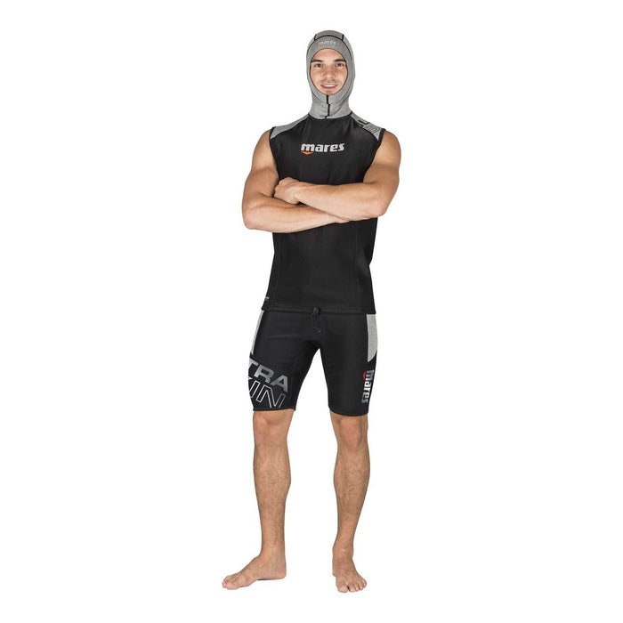 Sous-combinaison de plongée Ultraskin sans manches avec cagoule Homme Noir-Gris XL Mares 412391-XL