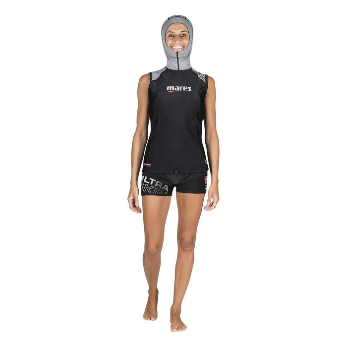 Subtraje de buceo Ultraskin sin mangas con capucha mujer negro-gris S Mares 412399S