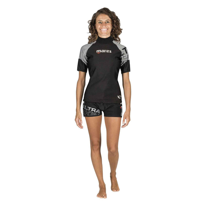 Sottomuta da immersione Ultraskin a maniche corte donna nero-grigio L Mares 412419L