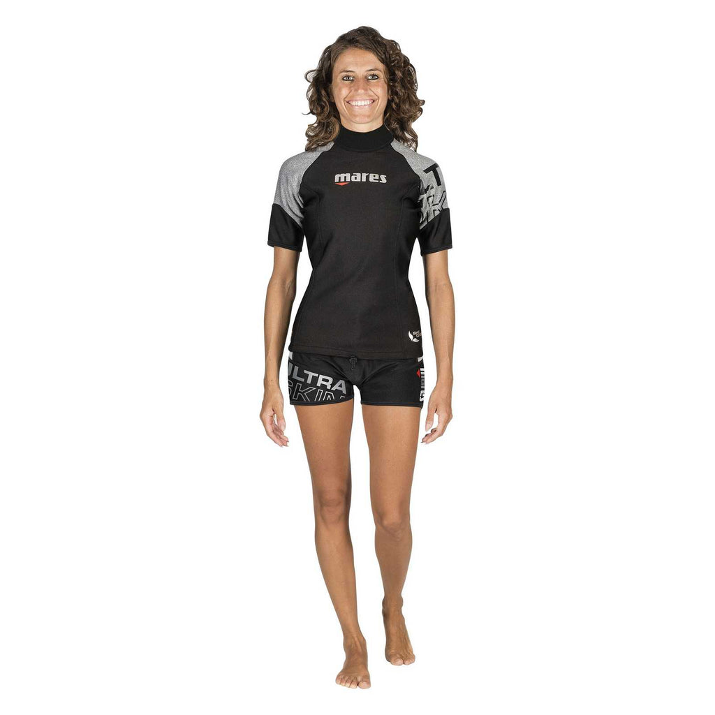 Sottomuta da immersione Ultraskin a maniche corte donna nero-grigio XL Mares 412419XL