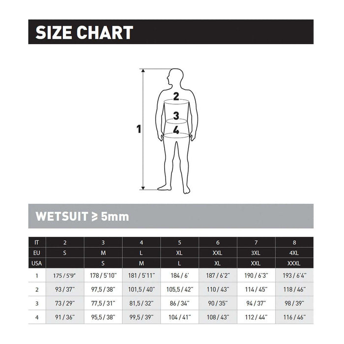 Full Wetsuit Flexa Man 5-4mm Black-Blue Size 3-M Mares 412433S3