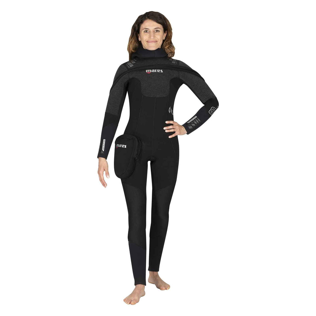 Full Wetsuit Pro Therm Woman 8-7mm Black Size 4-ML Mares 412438S4