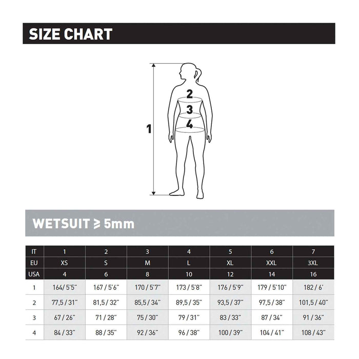 Full Wetsuit Evolution Woman 7mm Black-Grey Size 3-M Mares 412440S3