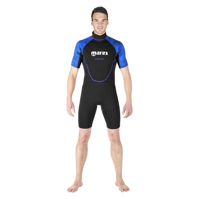 Snorkeling Wetsuit Shorty Manta Man Black-Blue Size 5 Mares 412458S5