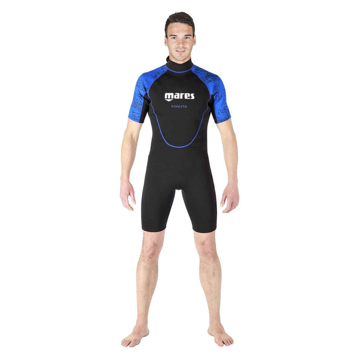 Snorkeling Wetsuit Shorty Manta Man Black-Blue Size 6 Mares 412458S6