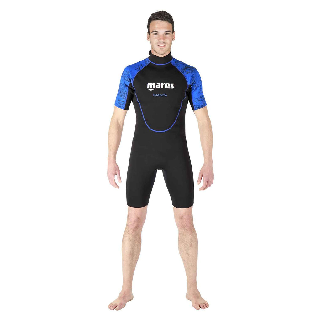 Combinaison shorty de snorkeling Manta Homme Noir-Bleu Taille 7 Mares 412458S7