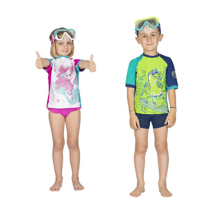 Rashguard Shield Enfant LM Bleu-Vert citron XS Mares 412464LMXS