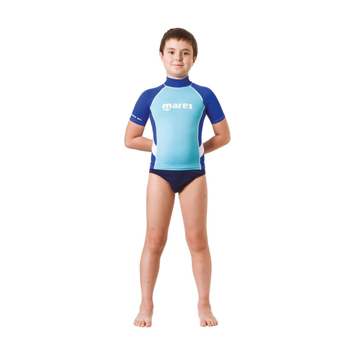 Rash guard bambino manica corta blu S-9-10 anni Mares 412506SBL