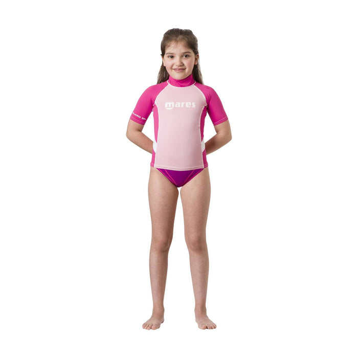 Rash guard bambina manica corta rosa S-9-10 anni Mares 412507SPK