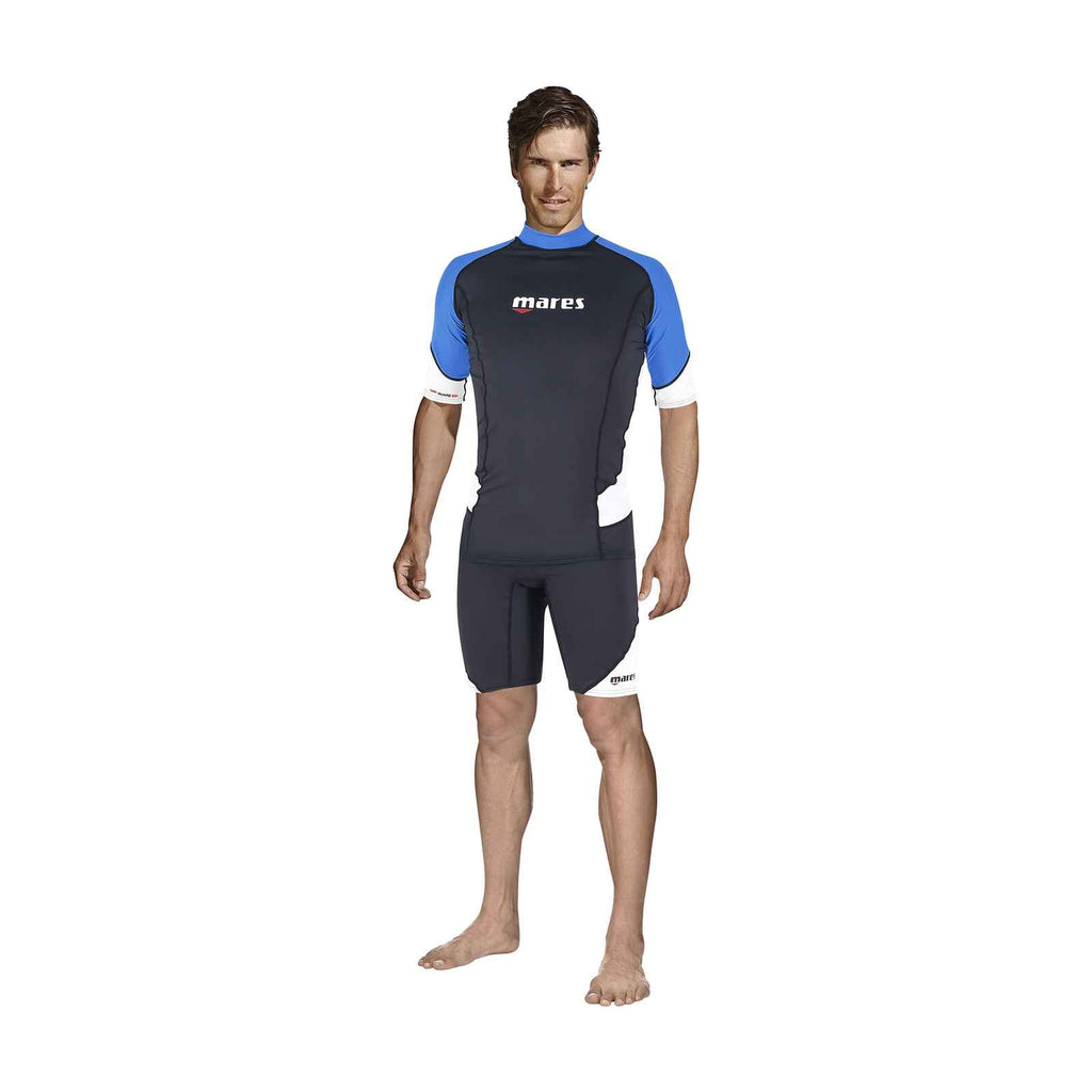 Rash Guard Man Short Sleeve Black-Blue S Mares 412552S