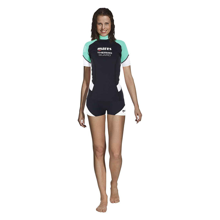 Muta Thermo Guard Donna Maniche corte 0,5mm Nero-Acquamarina XS Mares 412553XS