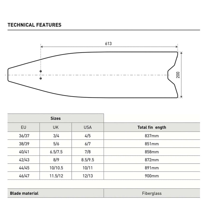 Pinne da apnea X-Wing Apnea S EU 46-47-UK 11,5-12-USA 12-13 Mares 420417MED046