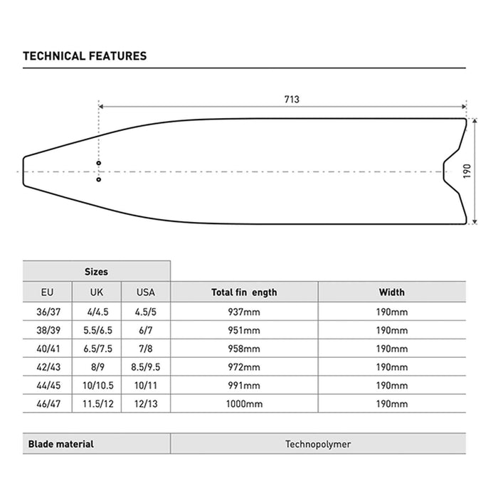 Pinne da apnea X-Wing Blu EU 38-39-UK 5-6-USA 6-7 Mares 420419038BL