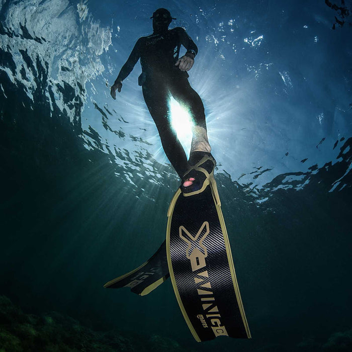 Freediving Fins X-Wing C-S Medium Black-Green EU 44-45-UK 10-10,5-USA 10-11 Mares 420422MED044