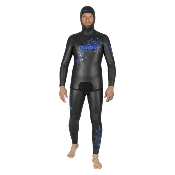 Apnoe-Neoprenjacke Prism Skin Herren 5 mm Schwarz-Blau Größe 2 Mares 422322S2