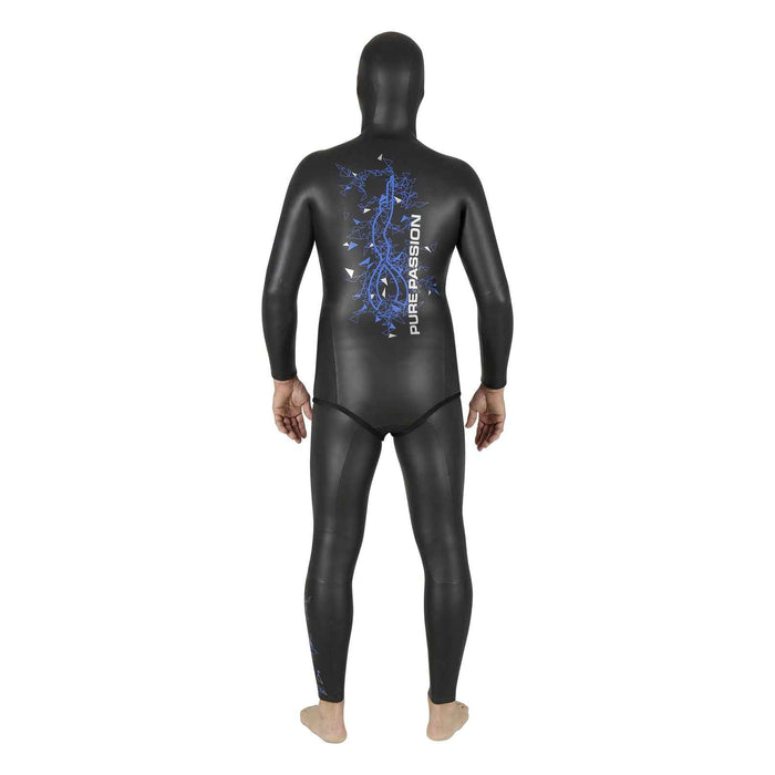 Apnoe-Neoprenjacke Prism Skin Herren 5 mm Schwarz-Blau Größe 2 Mares 422322S2