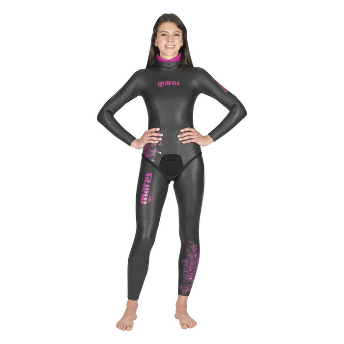 Freediving Wetsuit Jacket Prism Skin Woman 5mm Black-Pink Size 4 Mares 422324S4