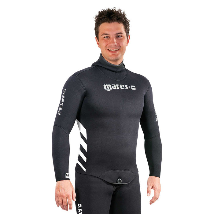 Freediving Wetsuit Jacket Apnea Instinct 50 Man 5mm Black-White Size 6 Mares 422459S6