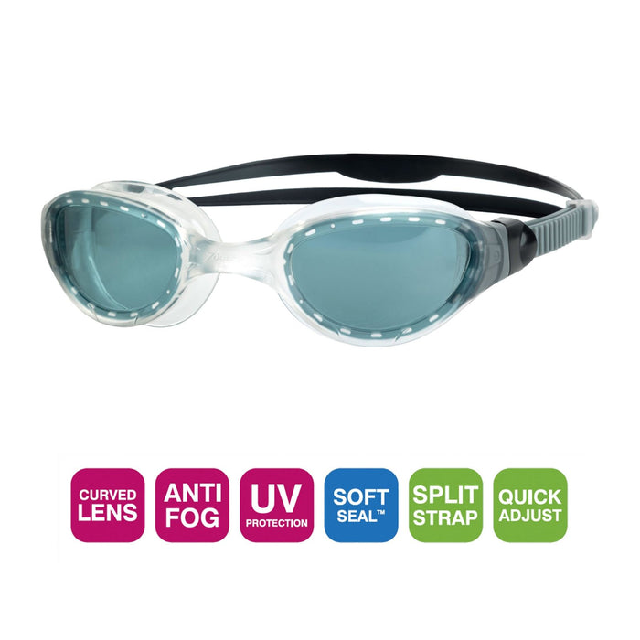 Swimming Goggles Phantom 2.0 Clear-Grey Tinted-Smoke Lenses Zoggs 461031CLGYTSM