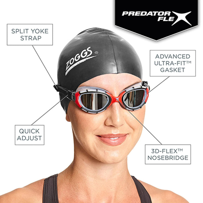 Lunettes de natation Predator Transparent-Gris Standard Zoggs 461037CLGYCLRR