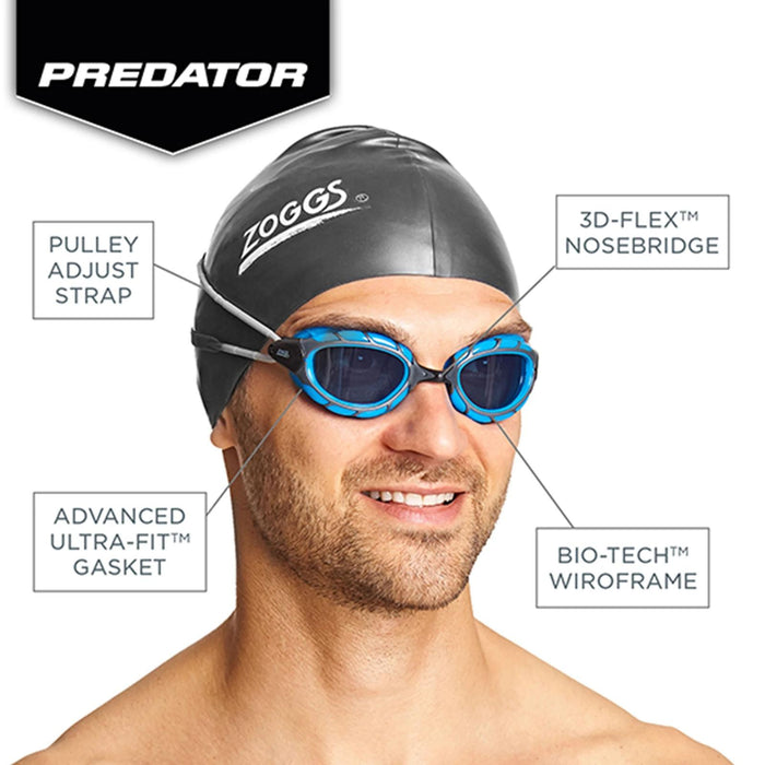 Lunettes de natation Predator Transparent-Gris Standard Zoggs 461037CLGYCLRR