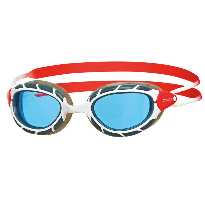 Swimming Goggles Predator White-Red Tinted-Blue Lenses Regular Zoggs 461037WHRDTBLR