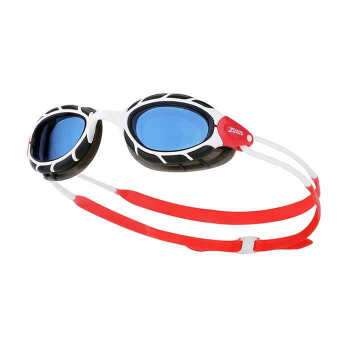Swimming Goggles Predator White-Red Tinted-Blue Lenses Regular Zoggs 461037WHRDTBLR