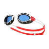 Swimming Goggles Predator White-Red Tinted-Blue Lenses Small Zoggs 461037WHRDTBLS