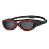 Swimming Goggles Predator Flex Polarised Black-Red-Smoke Regular Zoggs 461043BKRDPSMR