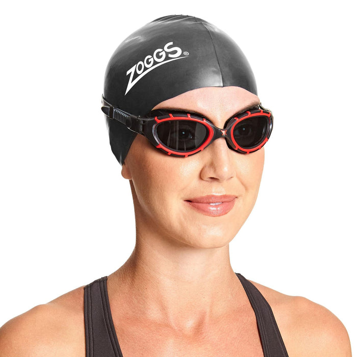 Swimming Goggles Predator Flex Polarised Black-Red-Smoke Regular Zoggs 461043BKRDPSMR