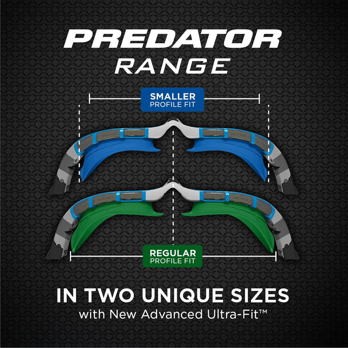 Swimming Goggles Predator Flex Titanium Grey-Black Mirrored-Orange Lenses Small Zoggs 461054GYBKMORS