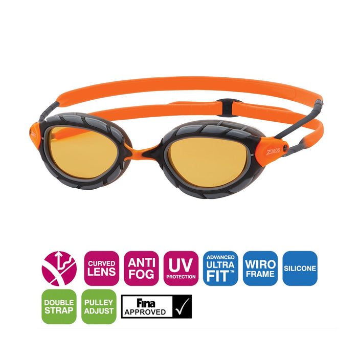Swimming Goggles Predator Polarized Ultra Grey-Orange Small Zoggs 461058GYORPCPS