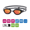 Swimming Goggles Predator Titanium Grey-Black Mirrored-Orange Lenses Small Zoggs 461065GYBKMORS