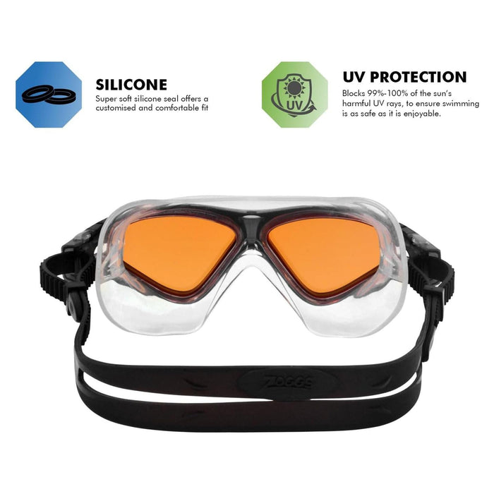 Swimming Mask Tri Vision Gey-Black Tinted-Copper Lenses Zoggs 461075GYBKTCP
