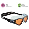 Swimming Mask Tri Vision Gey-Black Tinted-Copper Lenses Zoggs 461075GYBKTCP