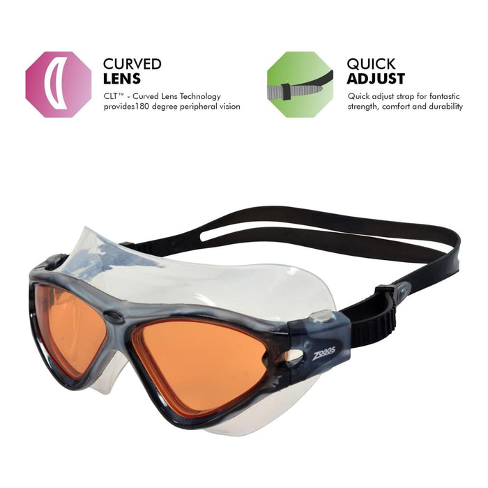 Swimming Mask Tri Vision Gey-Black Tinted-Copper Lenses Zoggs 461075GYBKTCP