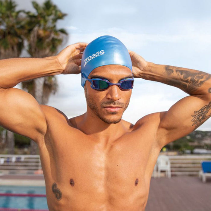 Swimming Goggles Raptor Hcb Titanium Blue-Grey Mirrored-Dark-Blue Lenses Zoggs 461085BLGYMDB