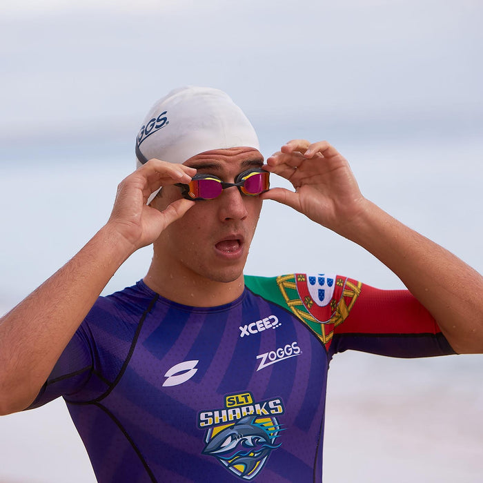 Swimming Goggles Raptor Hcb Titanium Grey-Black Mirrored-Red Lenses Zoggs 461085GYBKMRD