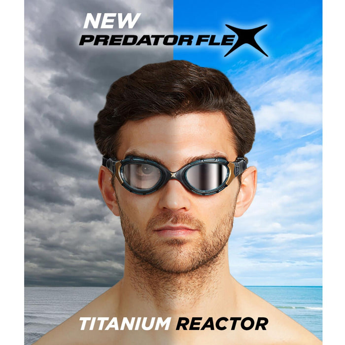 Swimming Goggles Predator Flex Titanium Reactor Black-Gold Regular Zoggs 461089BKGORTIR