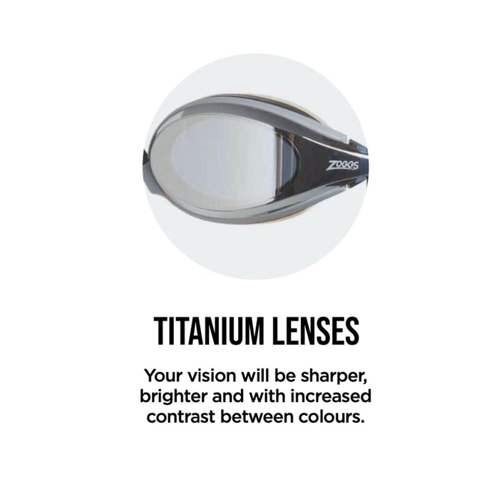 Swimming Goggles Diamond Titanium-Blue-White Mirrored Gold Lenses Zoggs 461090BLWHMGD