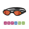 Swimming Goggles Tiger Lsr+ Titanium Black-Grey Mirrored-Red Lenses Regular Zoggs 461092BKGYMRDR