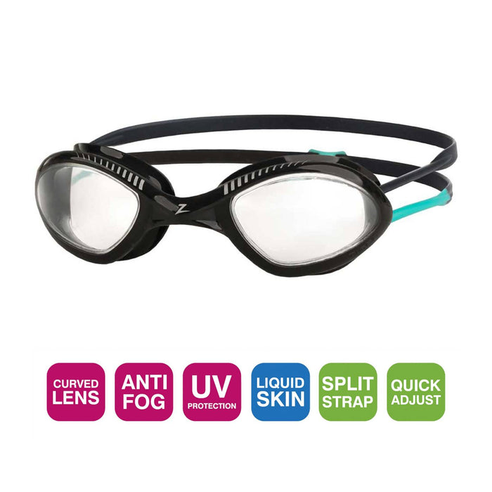Swimming Goggles Tiger Lsr+ Black-Turquoise-Clear Regular Zoggs 461093BKTQCLRR