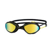 Swimming Goggles Tiger Titanium Black-Yellow Mirrored-Lime Lenses Small Zoggs 461094BKYLMLMS