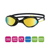 Swimming Goggles Tiger Titanium Black-Yellow Mirrored-Lime Lenses Small Zoggs 461094BKYLMLMS