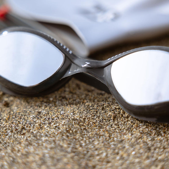 Swimming Goggles Tiger Titanium Grey-Red Mirrored-Smoke Lenses Regular Zoggs 461094GYRDMSMR