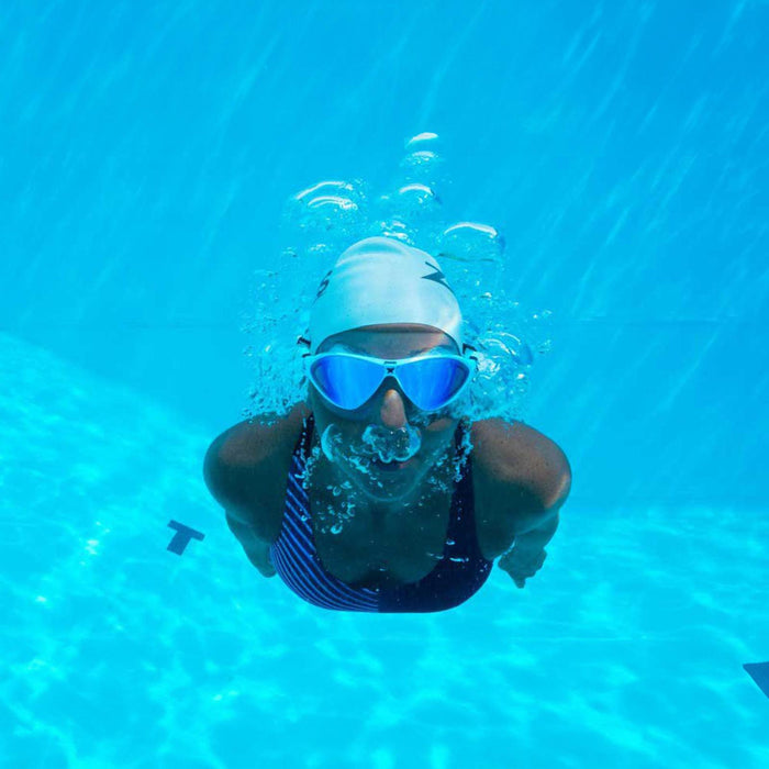 Swimming Mask Horizon Flex Titanium Clear-White Mirrored-Blue Lenses Zoggs 461109CLWHMBL