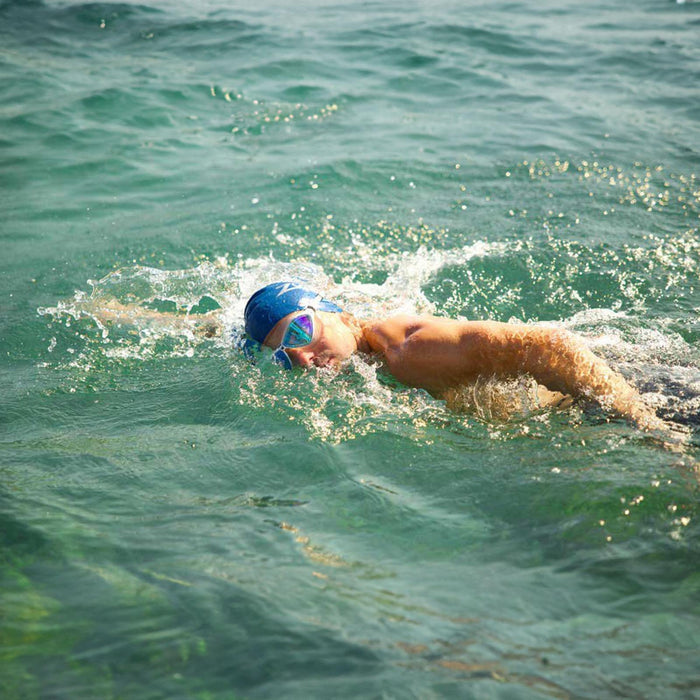 Swimming Mask Horizon Flex Titanium Clear-White Mirrored-Blue Lenses Zoggs 461109CLWHMBL