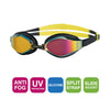 Swimming Goggles Endura Max Titanium Black-Yellow Mirrored-Violet Lenses Zoggs 461111BKYLMVI