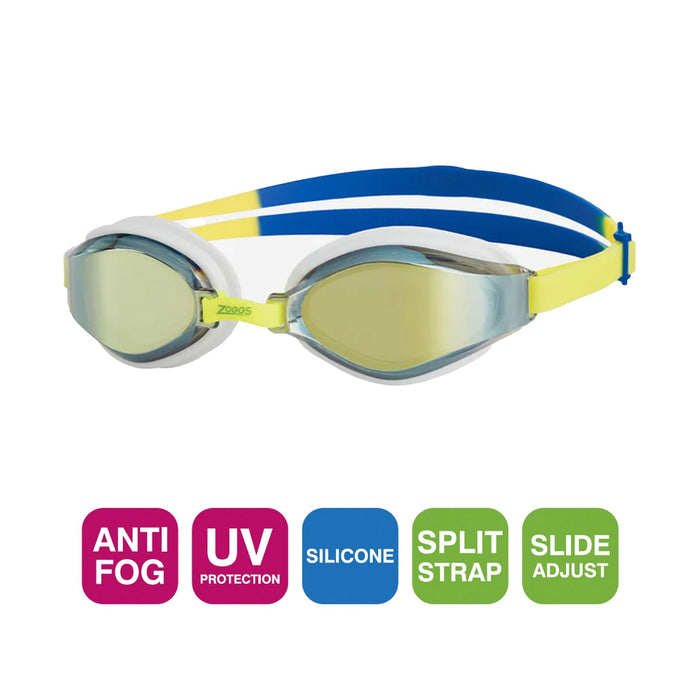 Swimming Goggles Endura Max Titanium Yellow-Blue Mirrored Lime Lenses Zoggs 461111YLBLMLM